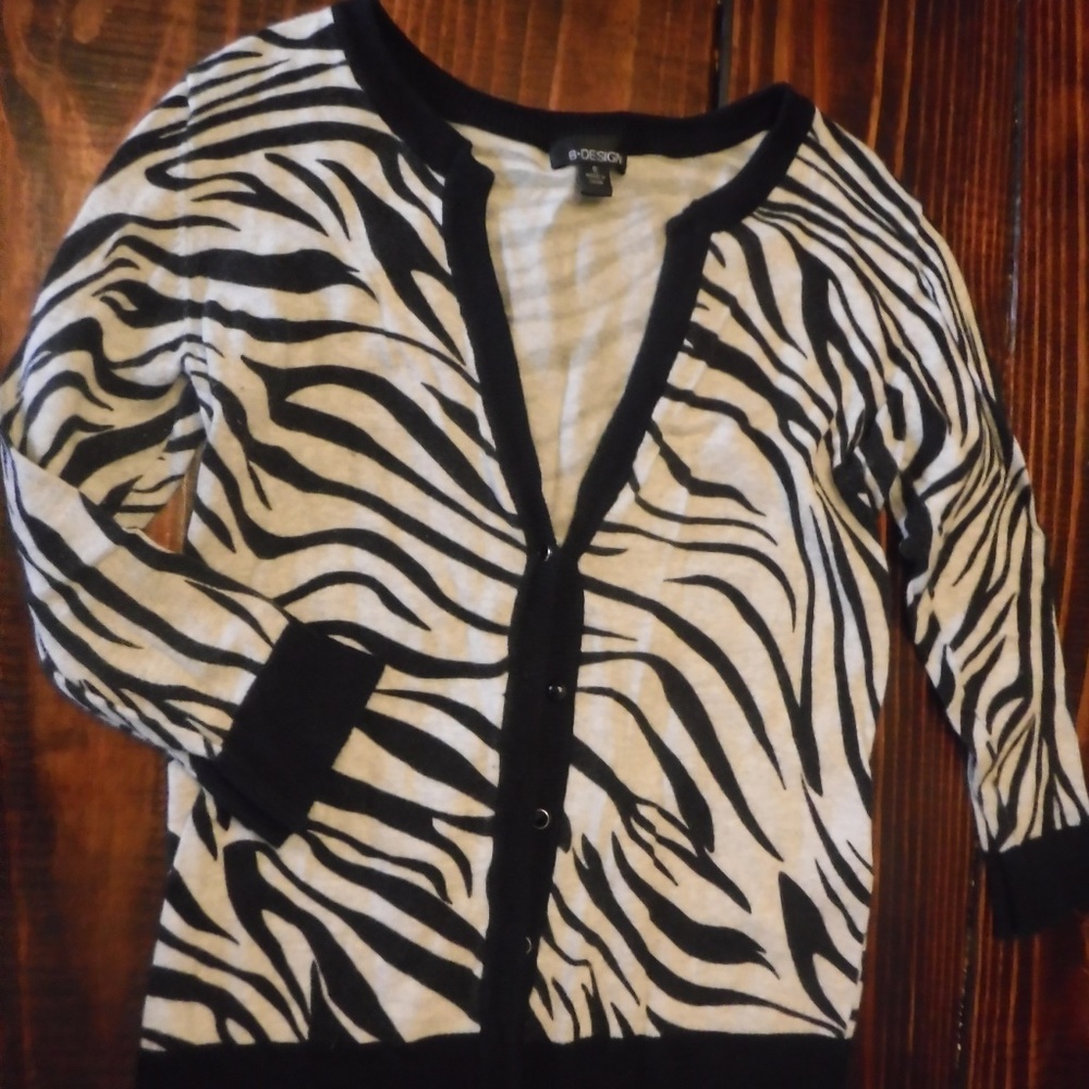 B-Design Zebra Print Cardigan